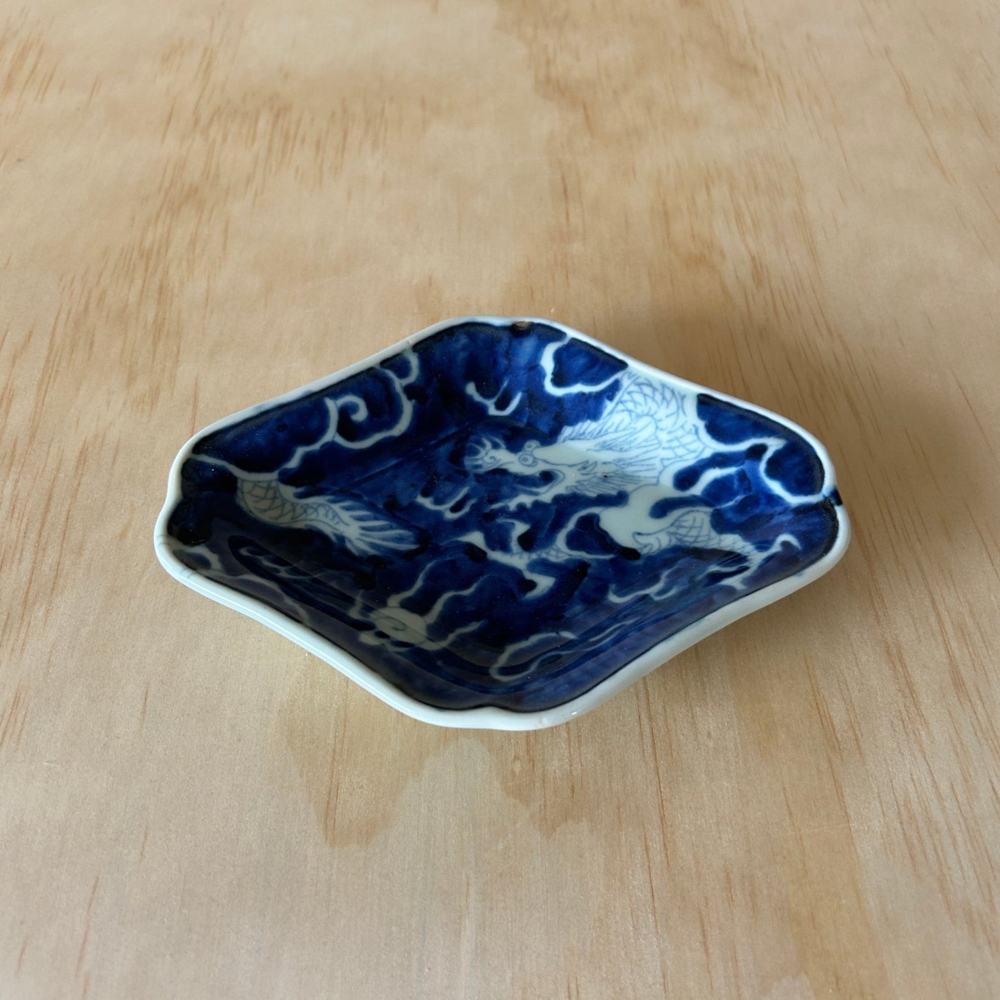 Antique Japanese Blue and white Dragon plate