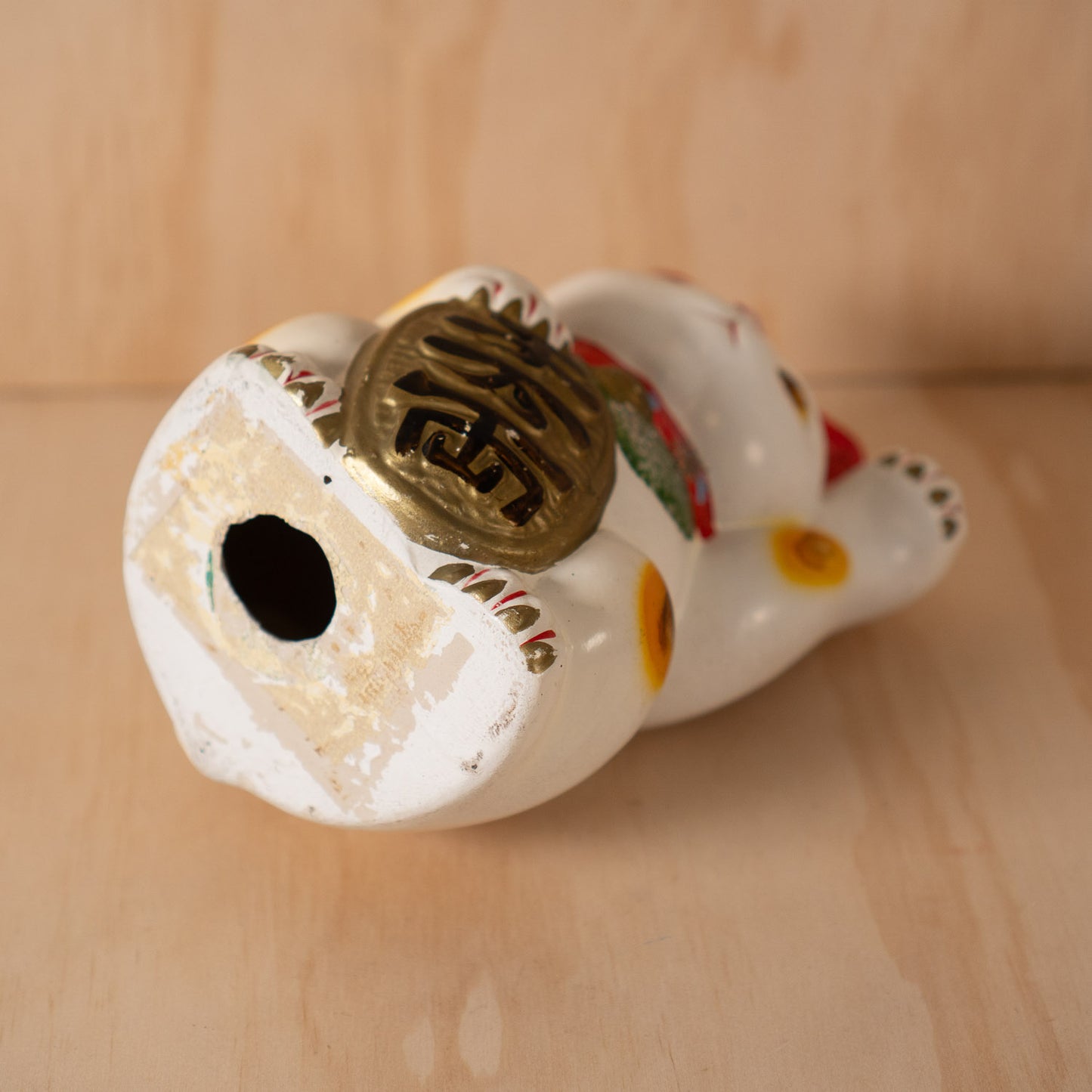 Vintage Japanese Small White Maneki Neko Lucky Cat