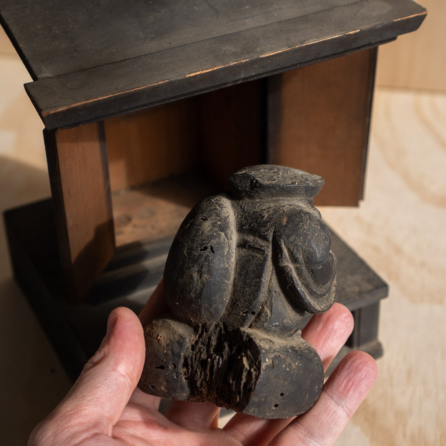 Antique Japanese Household Kamidana Shrine with Daikoku figure