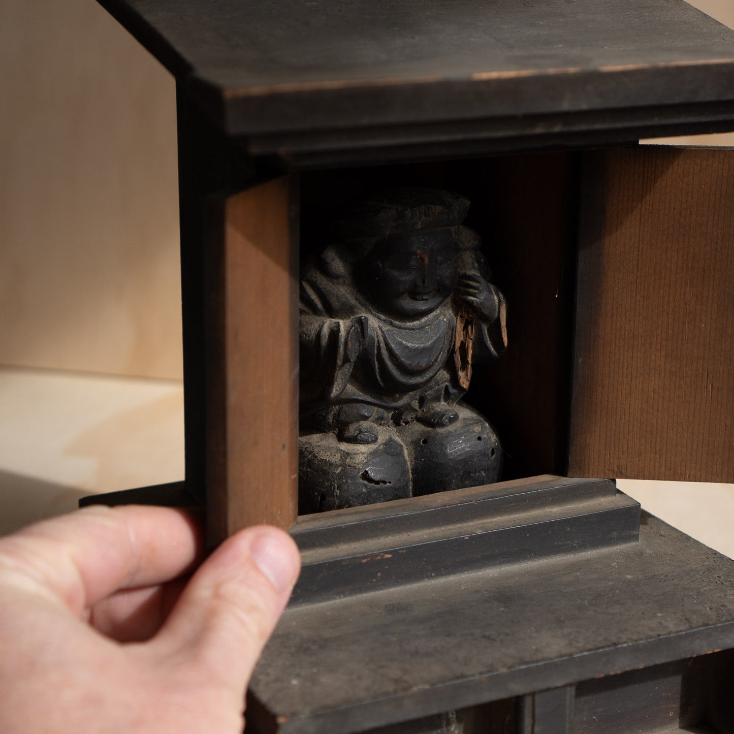 Antique Japanese Household Kamidana Shrine with Daikoku figure