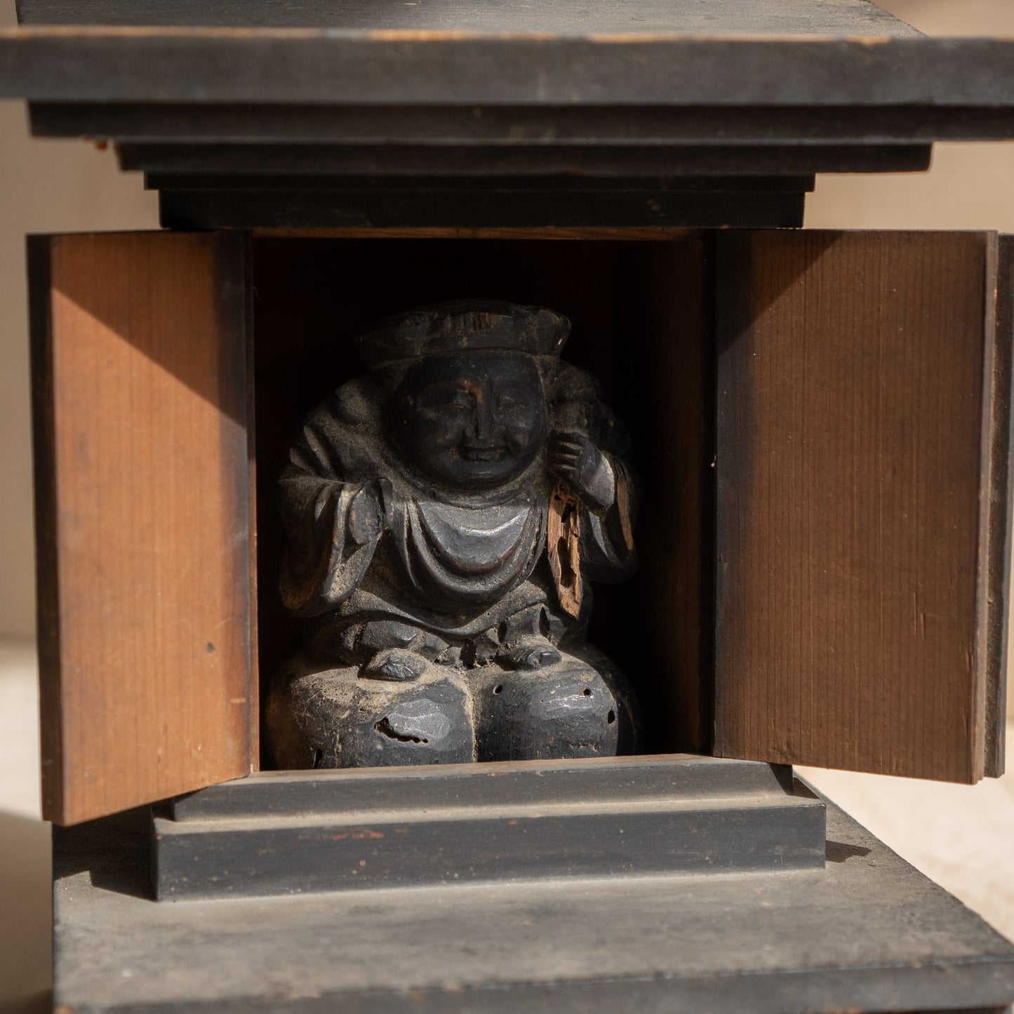 Antique Japanese Household Kamidana Shrine with Daikoku figure