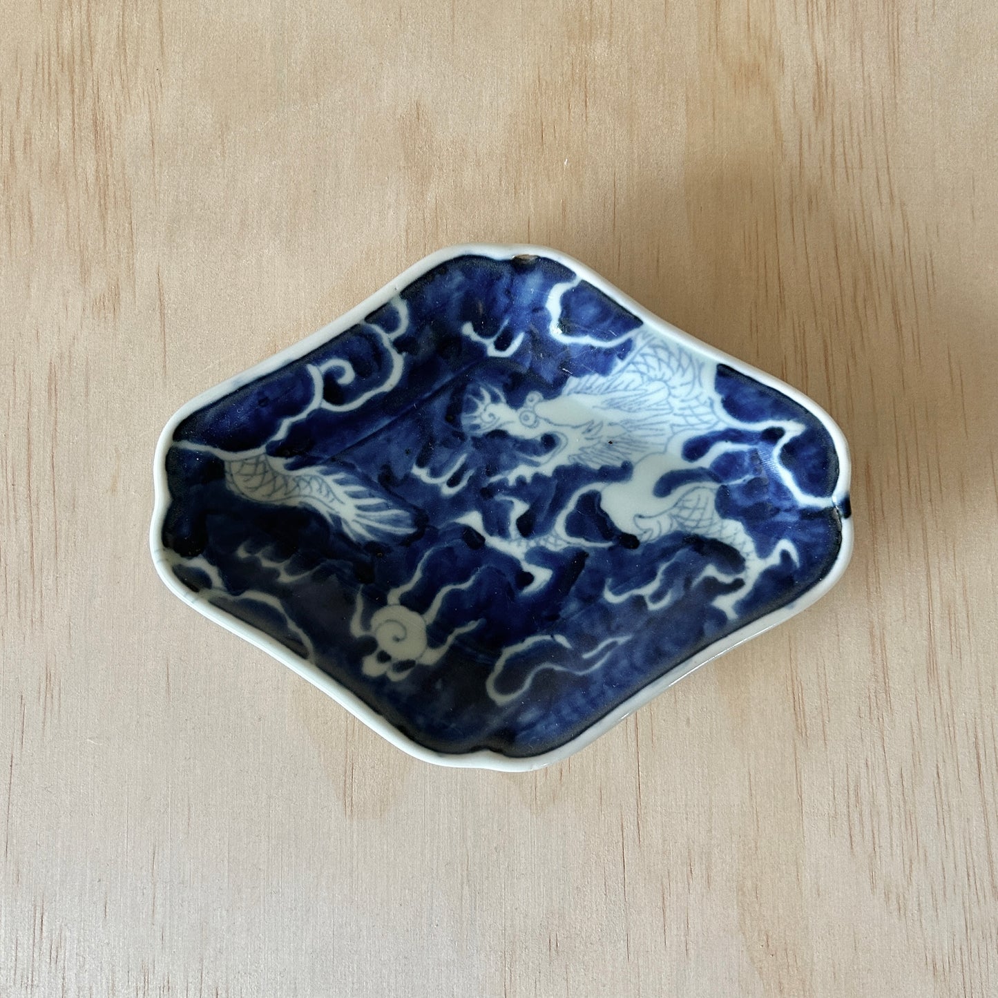 Antique Japanese Blue and white Dragon plate