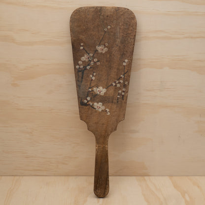 Antique Japanese Hagoita paddle with Sumo wrestling rabbits