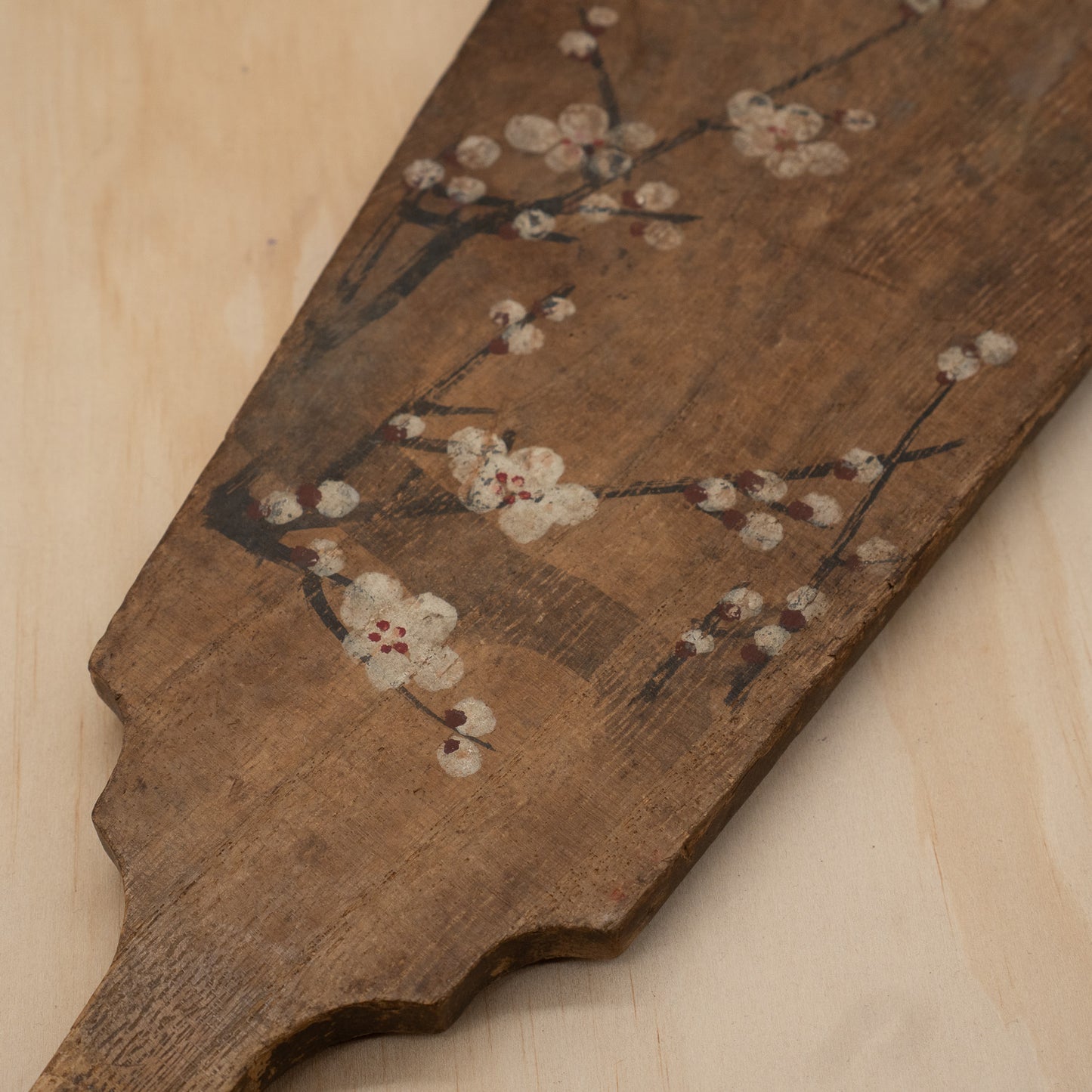 Antique Japanese Hagoita paddle with Sumo wrestling rabbits