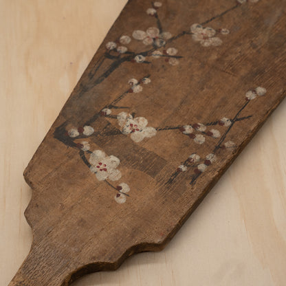 Antique Japanese Hagoita paddle with Sumo wrestling rabbits