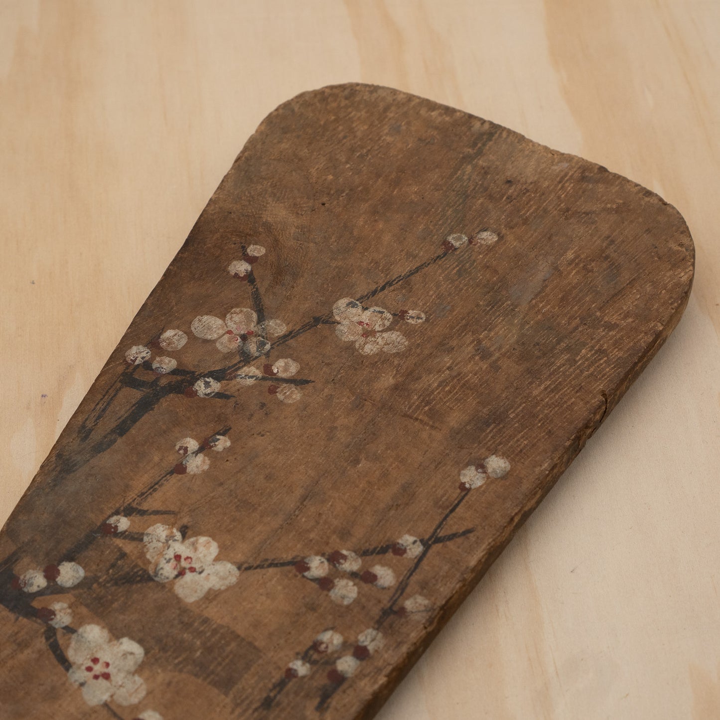 Antique Japanese Hagoita paddle with Sumo wrestling rabbits