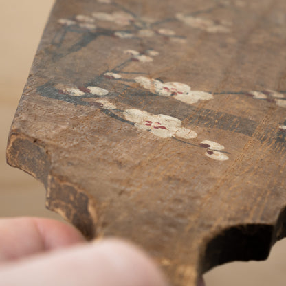Antique Japanese Hagoita paddle with Sumo wrestling rabbits