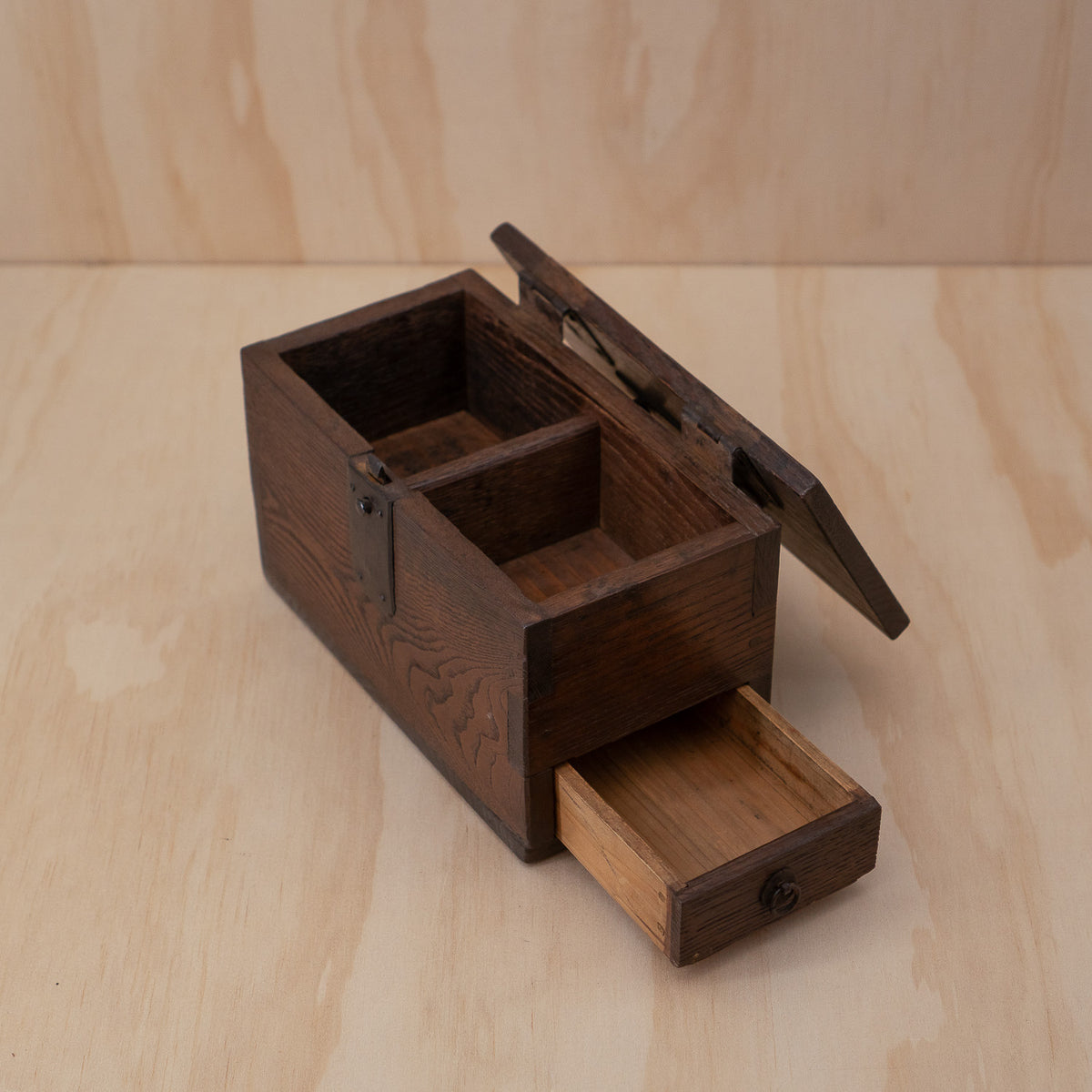 Antique Japanese small inkan stamp box - hankobako