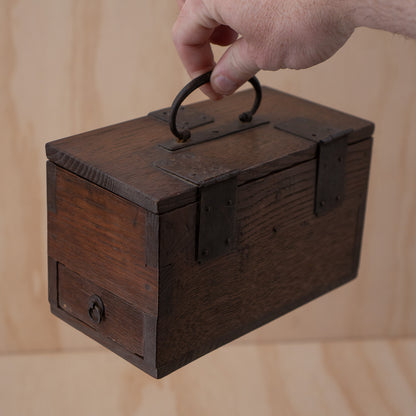 Antique Japanese small inkan stamp box - hankobako