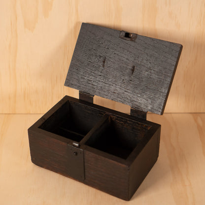 Antique Japanese Hankobako Stamp Box with Iron fittings