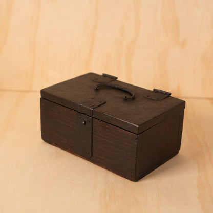Antique Japanese Hankobako Stamp Box with Iron fittings