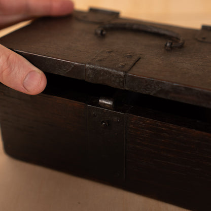 Antique Japanese Hankobako Stamp Box with Iron fittings