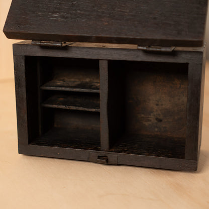 Antique Japanese Hankobako Stamp Box with Iron fittings