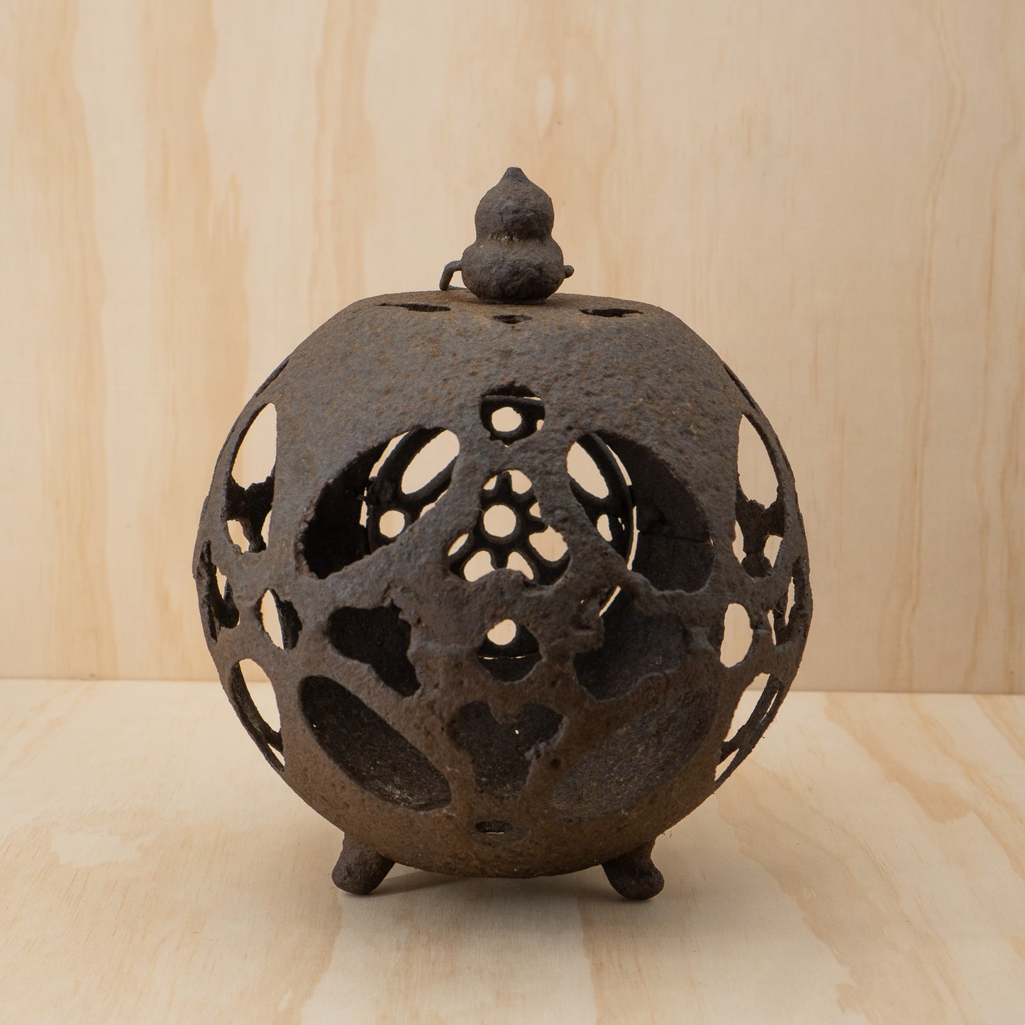 Antique Japanese Iron Tetsu Andon Garden Lantern