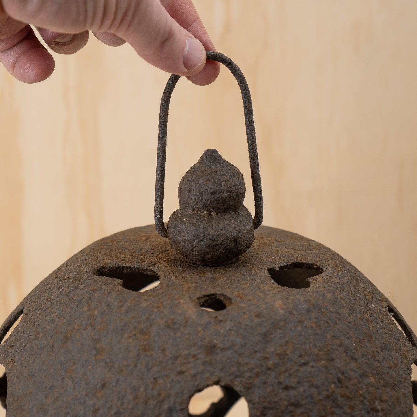 Antique Japanese Iron Tetsu Andon Garden Lantern