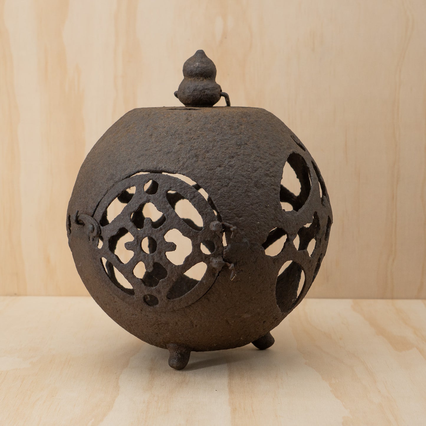 Antique Japanese Iron Tetsu Andon Garden Lantern