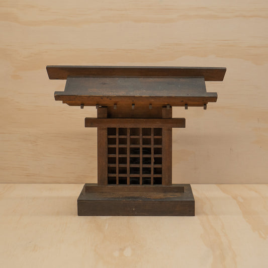 Antique Japanese Kamidama household shrine with daikoku figure