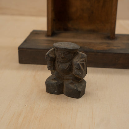 Antique Japanese Kamidama household shrine with daikoku figure