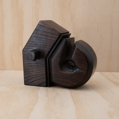 Antique Japanese Keyaki Elm Daikoku form "Jizai Kagi" Pot Hook
