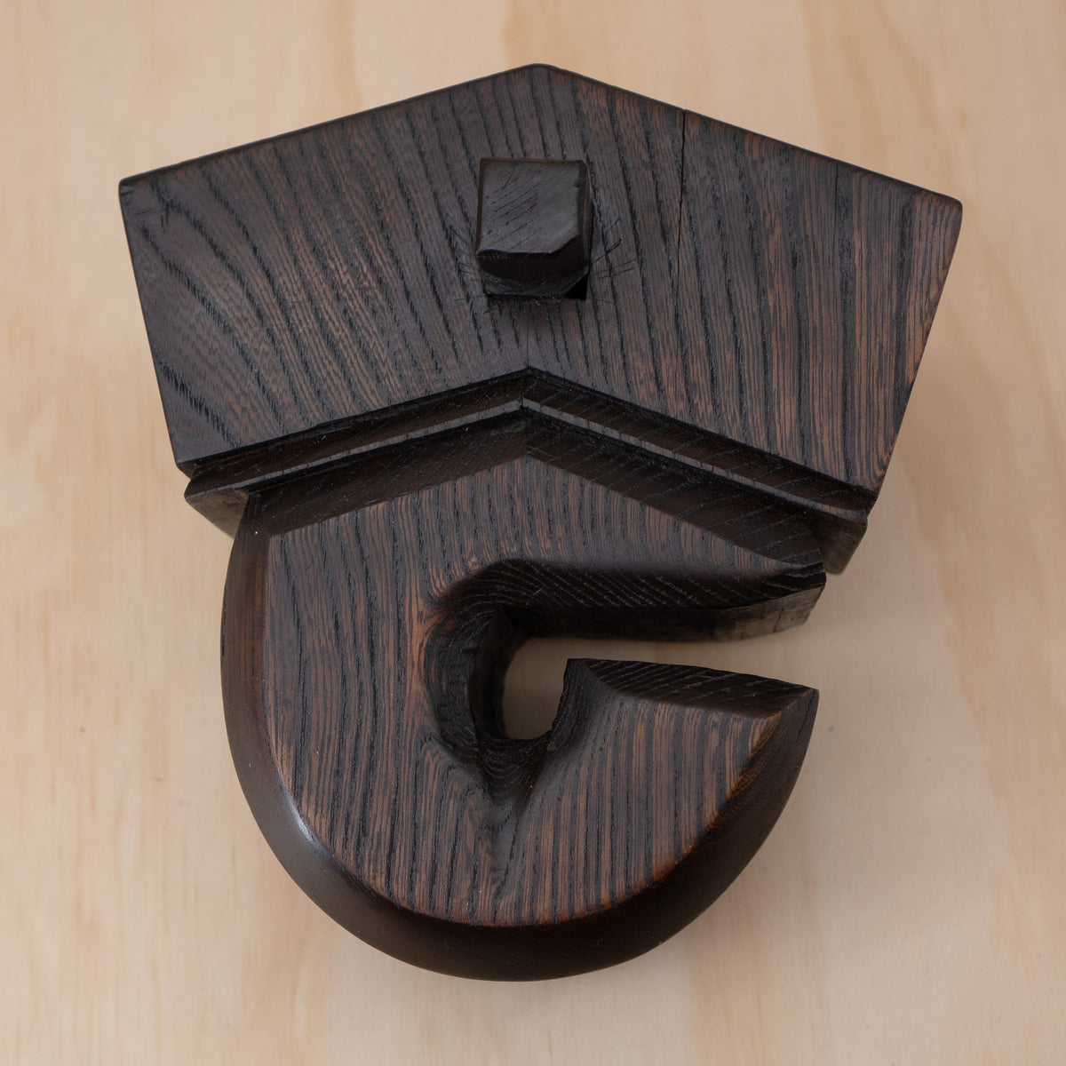 Antique Japanese Keyaki Elm Daikoku form "Jizai Kagi" Pot Hook