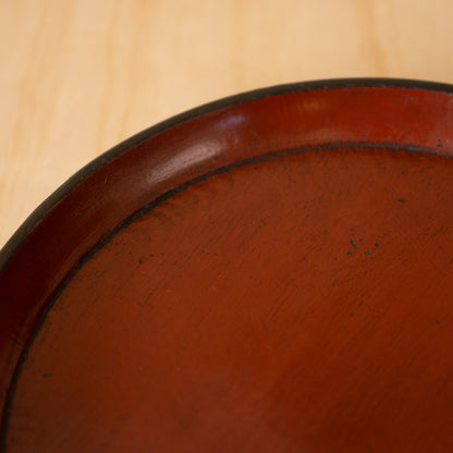 Antique Japanese Red and Black Lacquer serving Tray