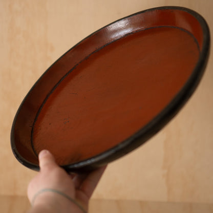 Antique Japanese Red and Black Lacquer serving Tray