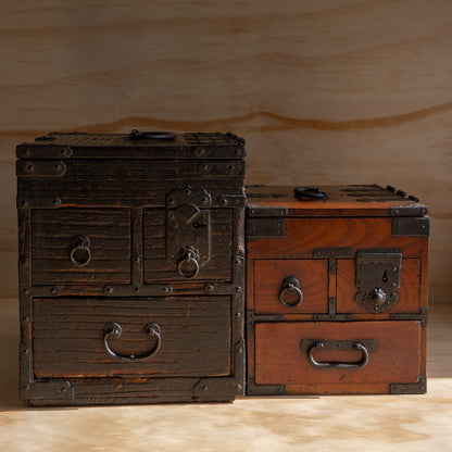 Antique Edo Period Japanese Suzuri Bako Calligraphy Box with Secret Compartment