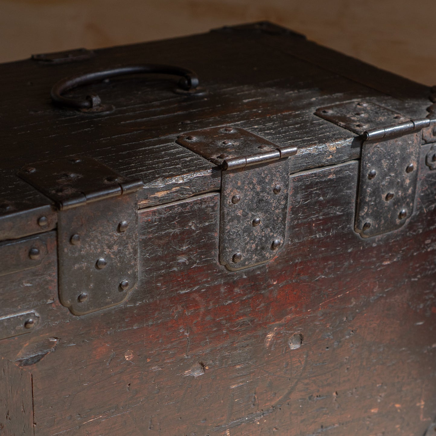 Antique Edo Period Japanese Suzuri Bako Calligraphy Box with Secret Compartment