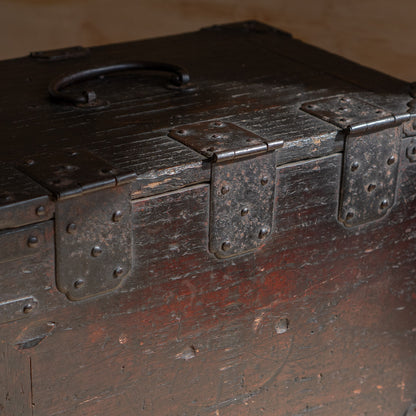 Antique Edo Period Japanese Suzuri Bako Calligraphy Box with Secret Compartment