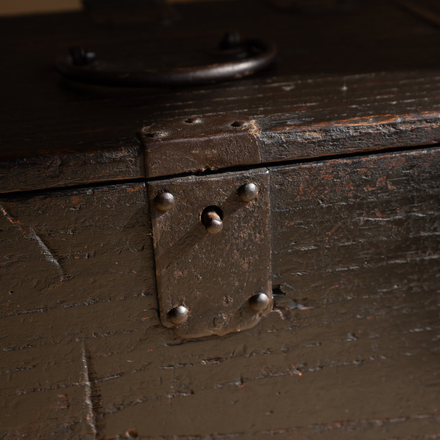 Antique Edo Period Japanese Suzuri Bako Calligraphy Box with Secret Compartment