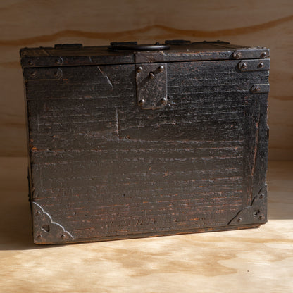 Antique Edo Period Japanese Suzuri Bako Calligraphy Box with Secret Compartment