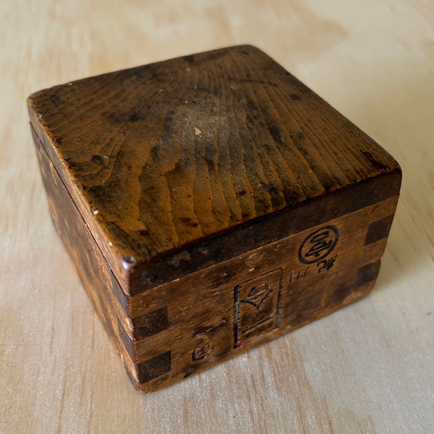 Antique Japanese Masu Box Measure from Kishu Shrine