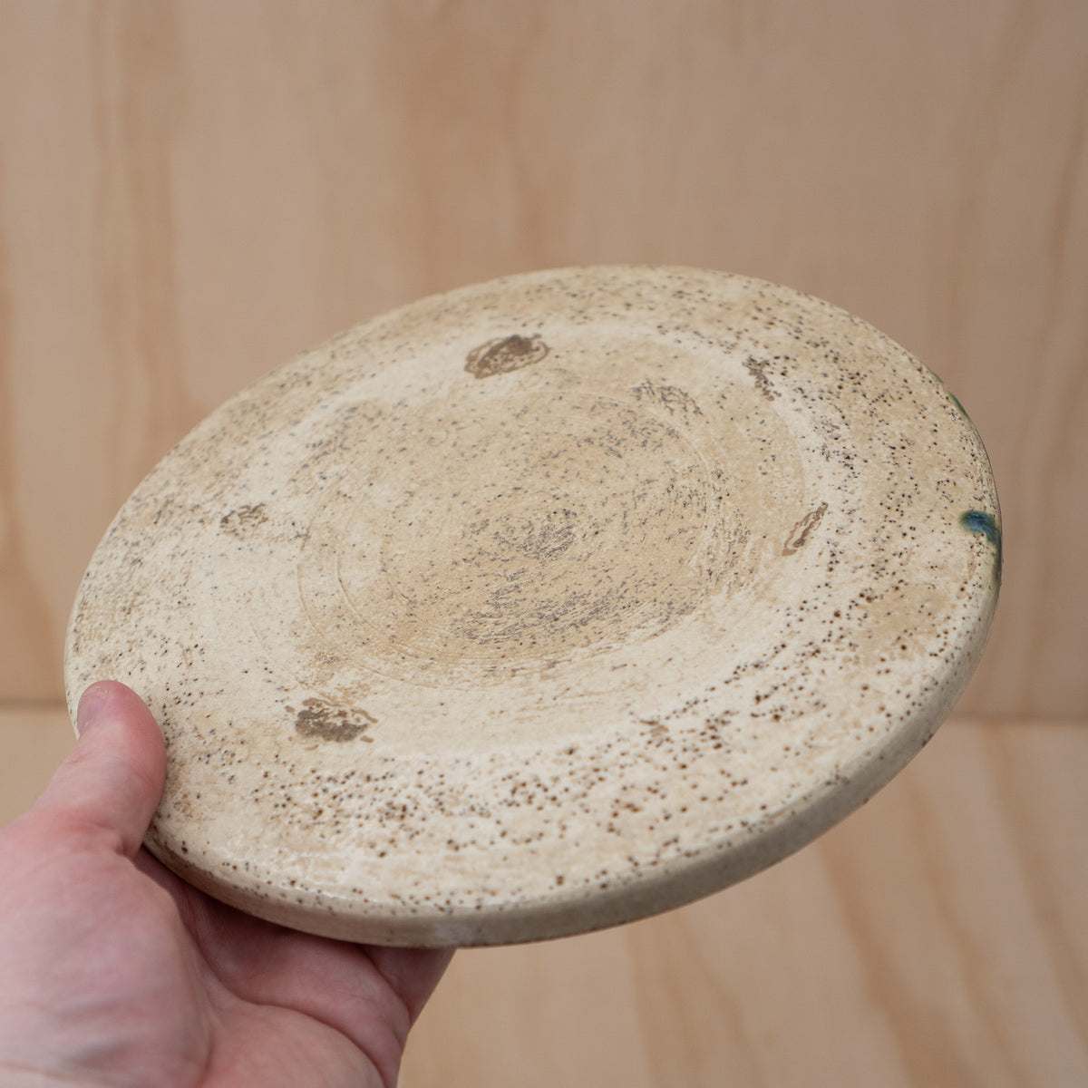 Antique Japanese Seto ware Oribe Andon Plate