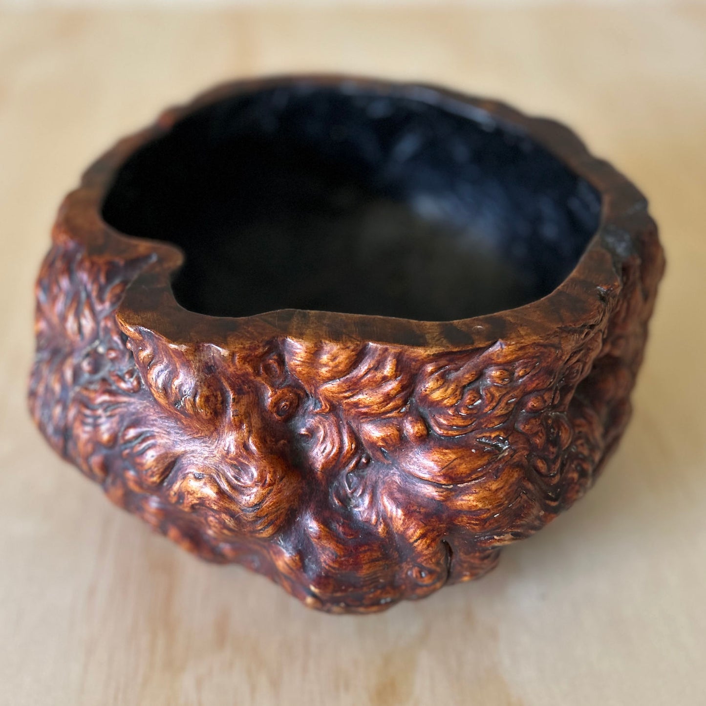 Antique Japanese Carved Root Bowl