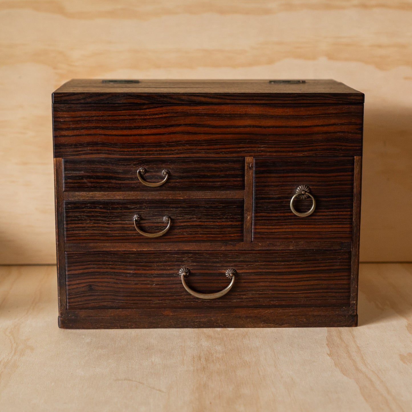 Vintage Japanese Rosewood Haribako Sewing Box