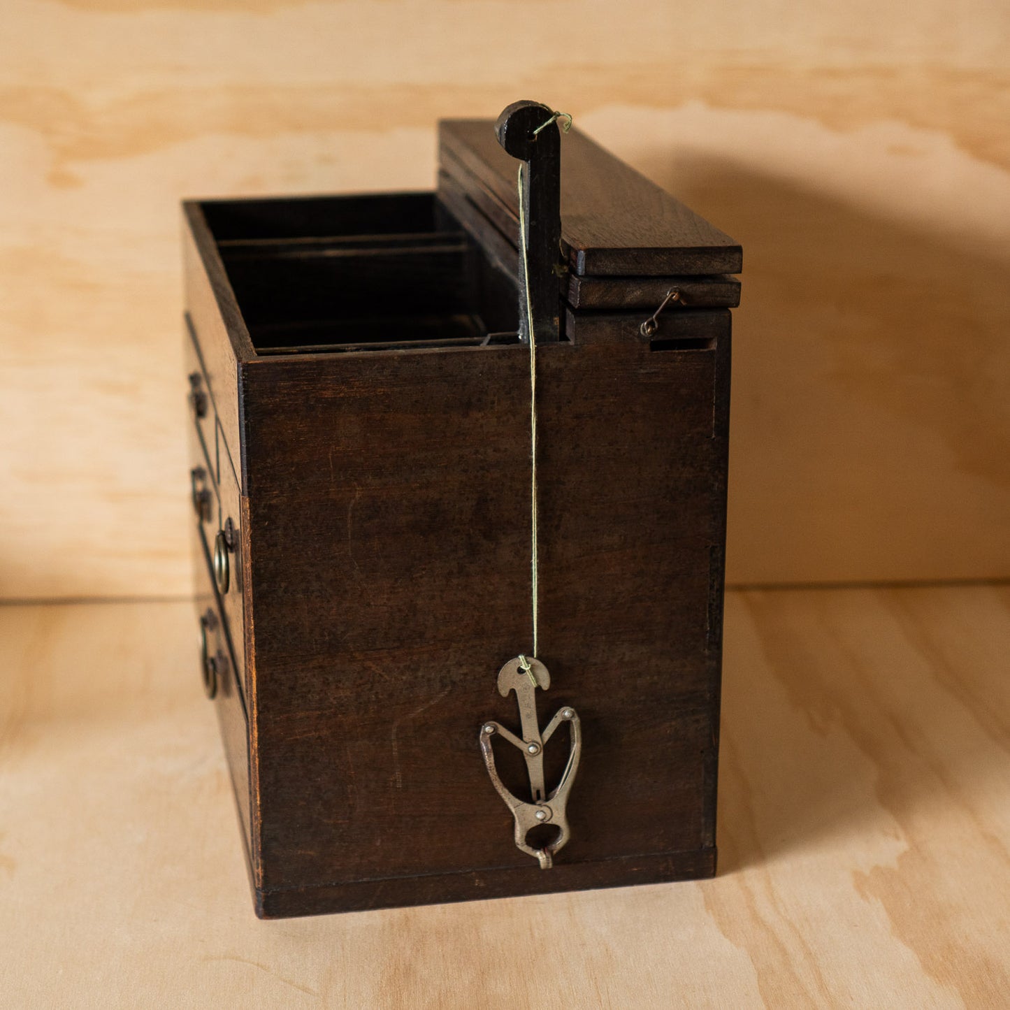 Vintage Japanese Rosewood Haribako Sewing Box