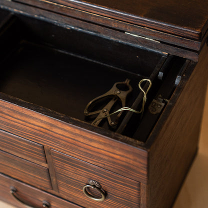 Vintage Japanese Rosewood Haribako Sewing Box
