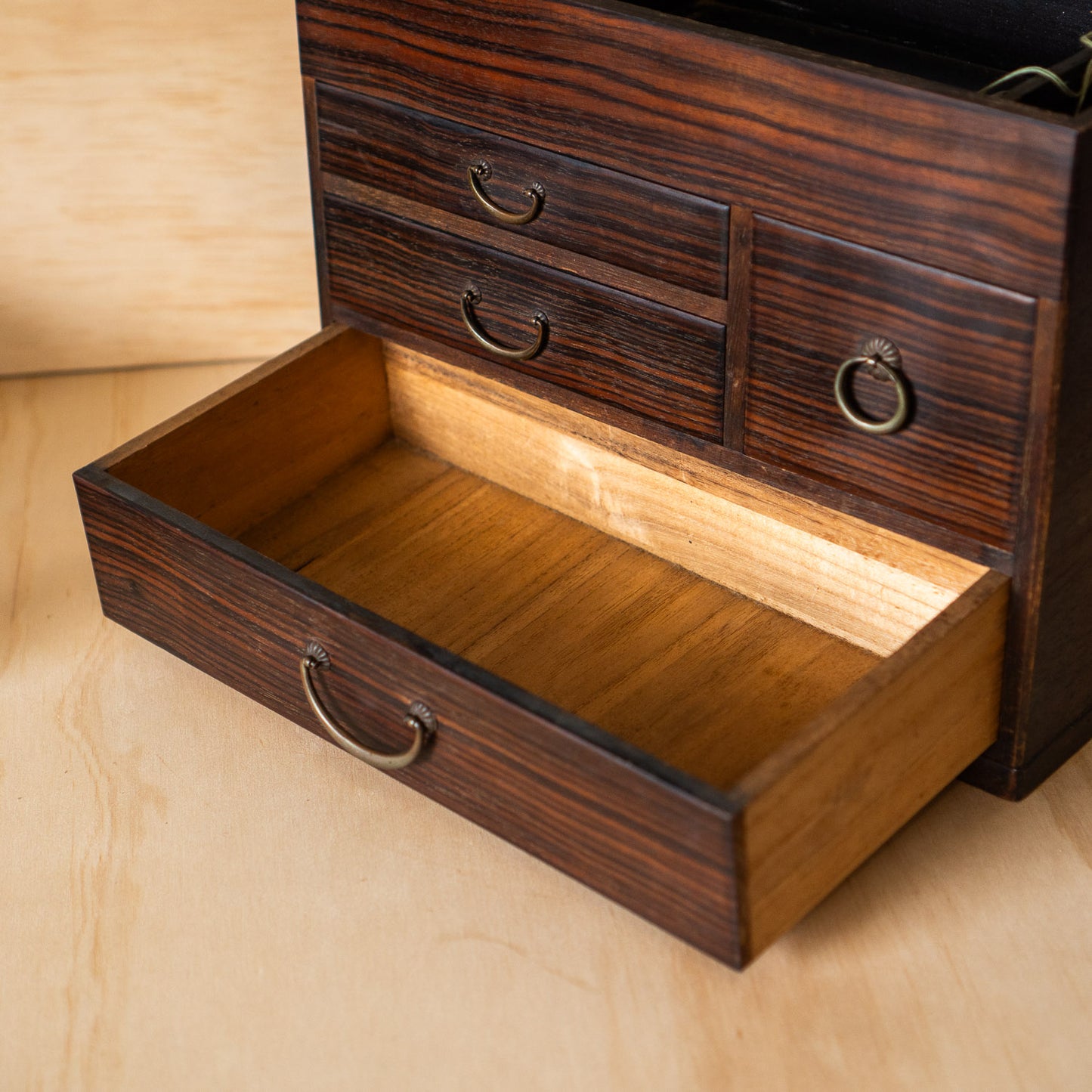 Vintage Japanese Rosewood Haribako Sewing Box