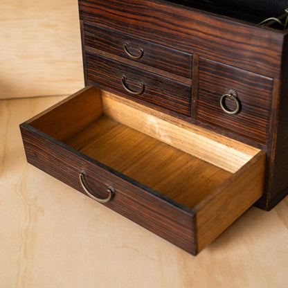 Vintage Japanese Rosewood Haribako Sewing Box