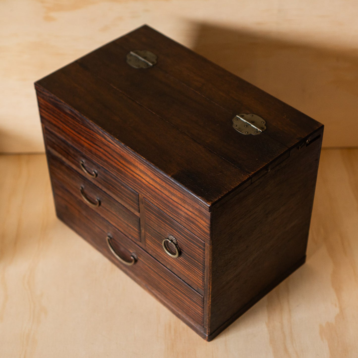 Vintage Japanese Rosewood Haribako Sewing Box
