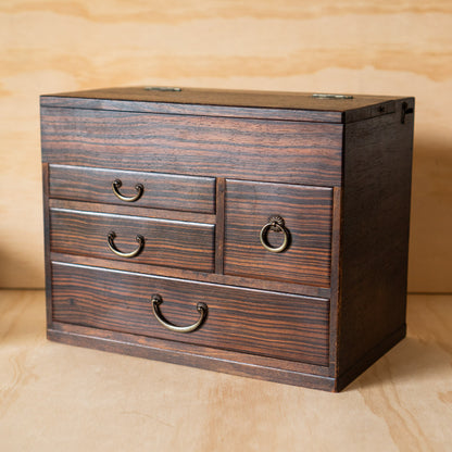Vintage Japanese Rosewood Haribako Sewing Box