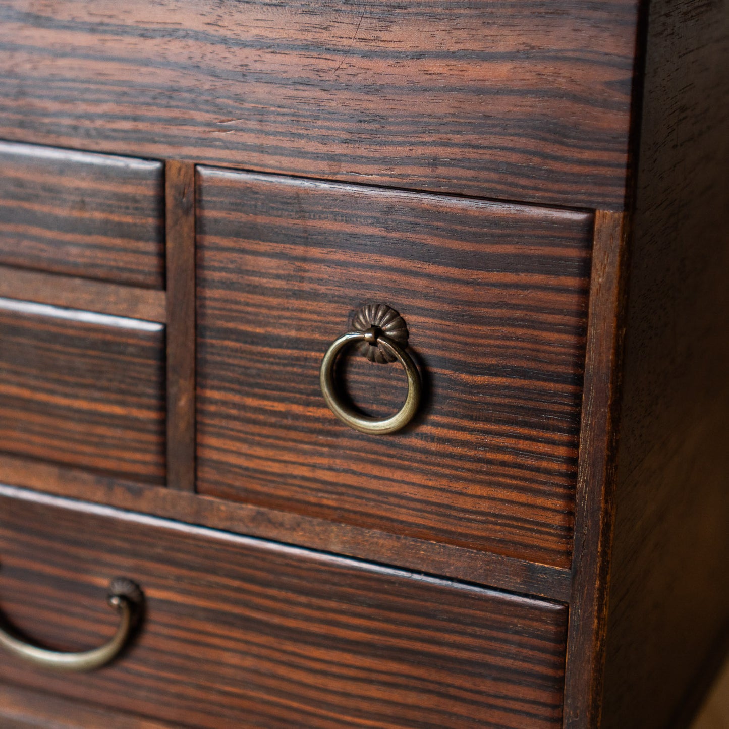 Vintage Japanese Rosewood Haribako Sewing Box