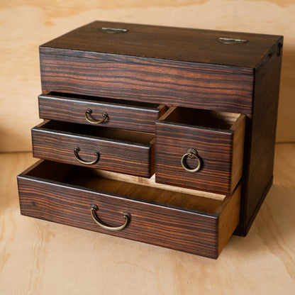 Vintage Japanese Rosewood Haribako Sewing Box