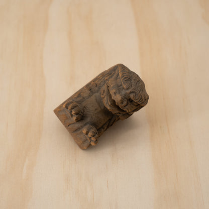 Antique Japanese Small Carved Temple Fragment of a Shi Shi Temple Dog