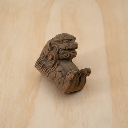 Antique Japanese Small Carved Temple Fragment of a Shi Shi Temple Dog