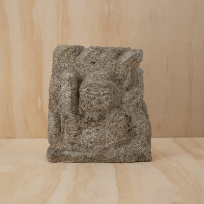 Antique Japanese Carved Stone Fudo Myoo relief sculpture