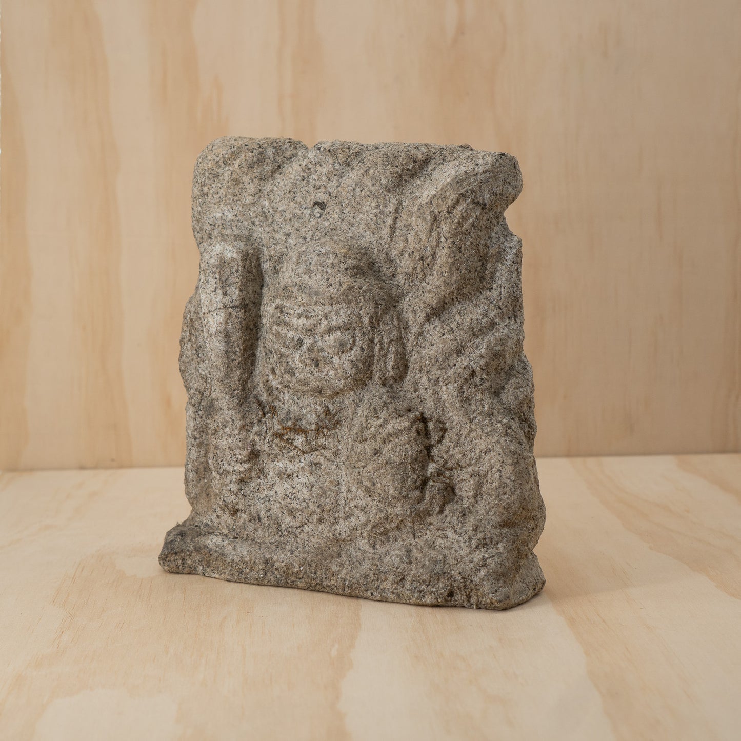 Antique Japanese Carved Stone Fudo Myoo relief sculpture