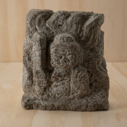 Antique Japanese Carved Stone Fudo Myoo relief sculpture