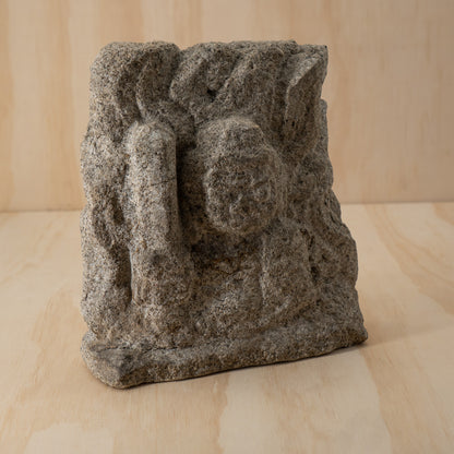 Antique Japanese Carved Stone Fudo Myoo relief sculpture