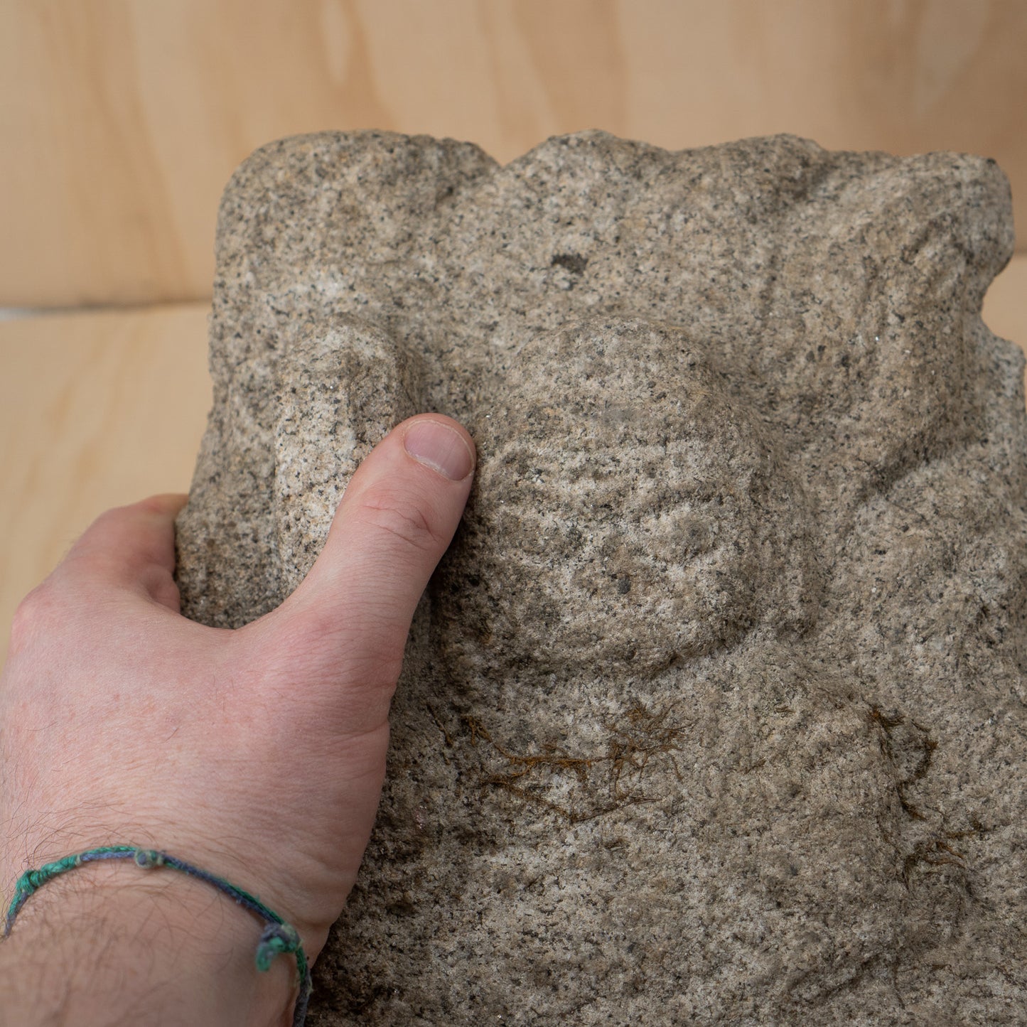 Antique Japanese Carved Stone Fudo Myoo relief sculpture